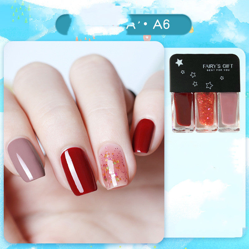 Fairy's Gifts Sequined Three-Color Nail Polish Set