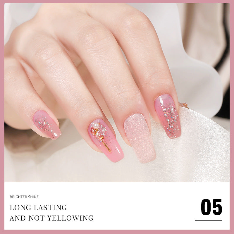 Brighter Shine Jade Powder Nude Pink Ice Polish Glue Set