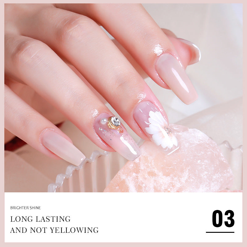 Brighter Shine Jade Powder Nude Pink Ice Polish Glue Set