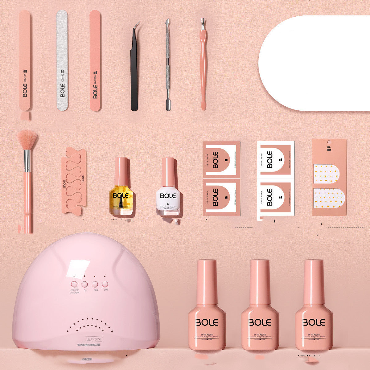 Bole Miss Sugar Manicure Kit Set Up Shop For Nail Polish, Beginners Professional Home