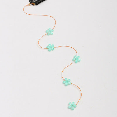 Korean Style Crystal Flower Streamline Hairpin
