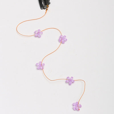 Korean Style Crystal Flower Streamline Hairpin