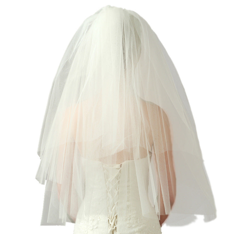 Fluffy Hard Mesh Veil With Hair Comb