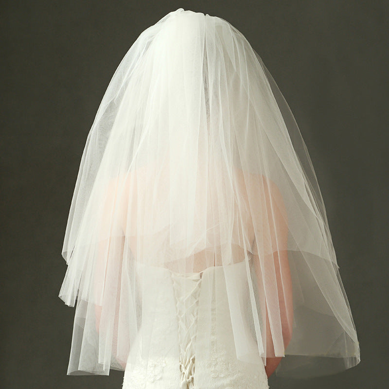 Fluffy Hard Mesh Veil With Hair Comb