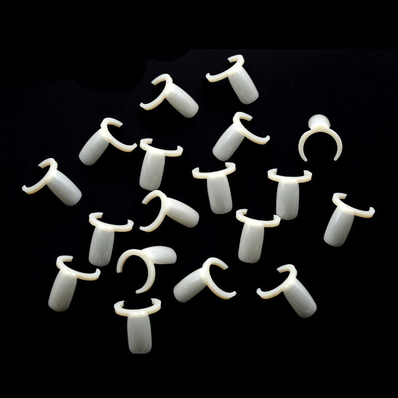 Gaoy 50 Pcs False Nail Tips Display Plastic Ring Nail Color Chart Polish Practice Ring Board DIY Tool