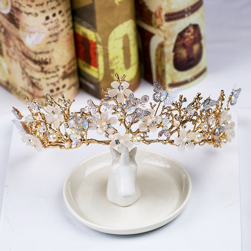 Butterfly Flower Headdress Baroque Crown