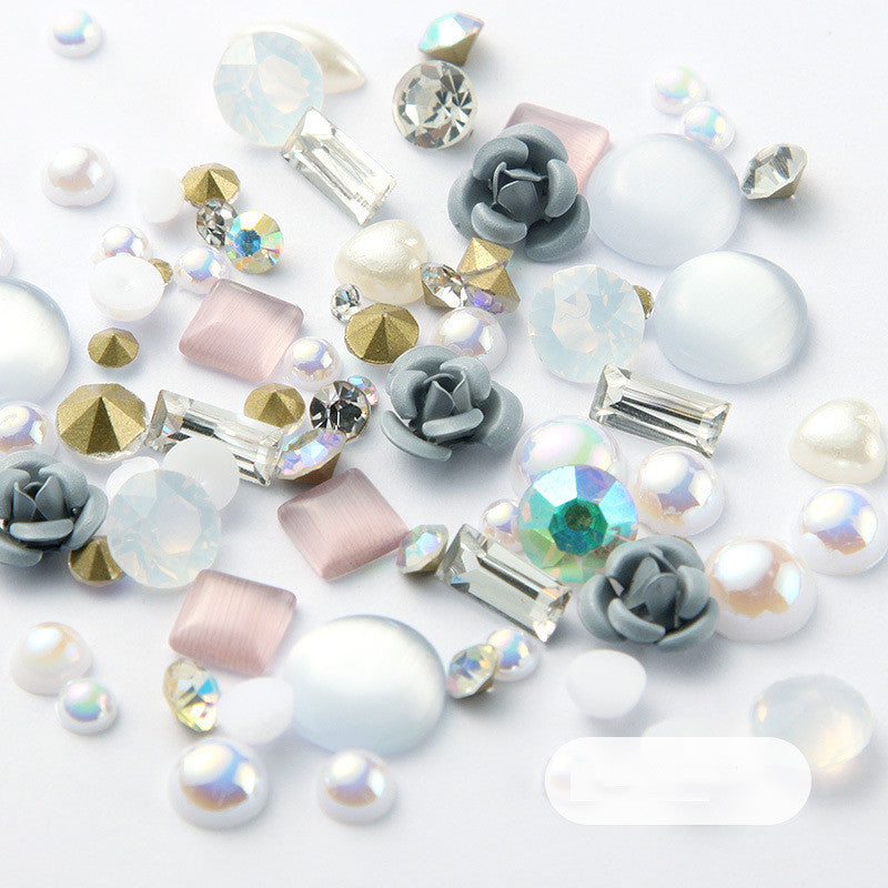 3D Nail Rhinestones Rose Jewelry Diamond DIY Gems Charming Mix Crystal Nail Art Decorations Gel Glitter Nail Accessories