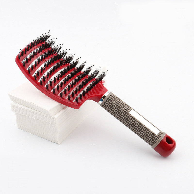 Large Curved Comb Hairbrush Boar Bristles Massage Comb Curly Hair Multifunctional Hair Brush