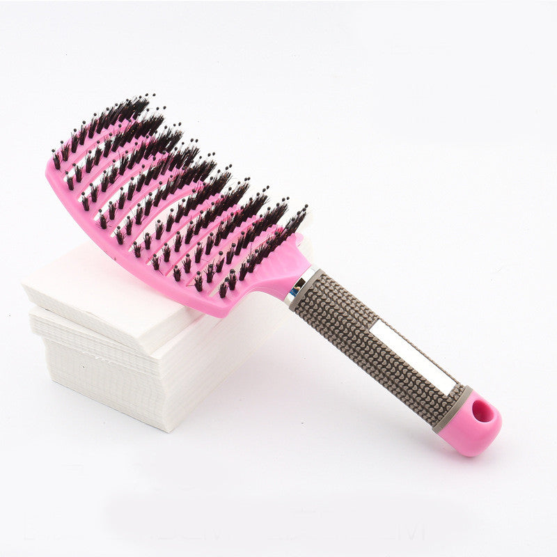 Large Curved Comb Hairbrush Boar Bristles Massage Comb Curly Hair Multifunctional Hair Brush