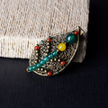 Woven Featured Silk Scarf Buckle Leaf Female Hairpin