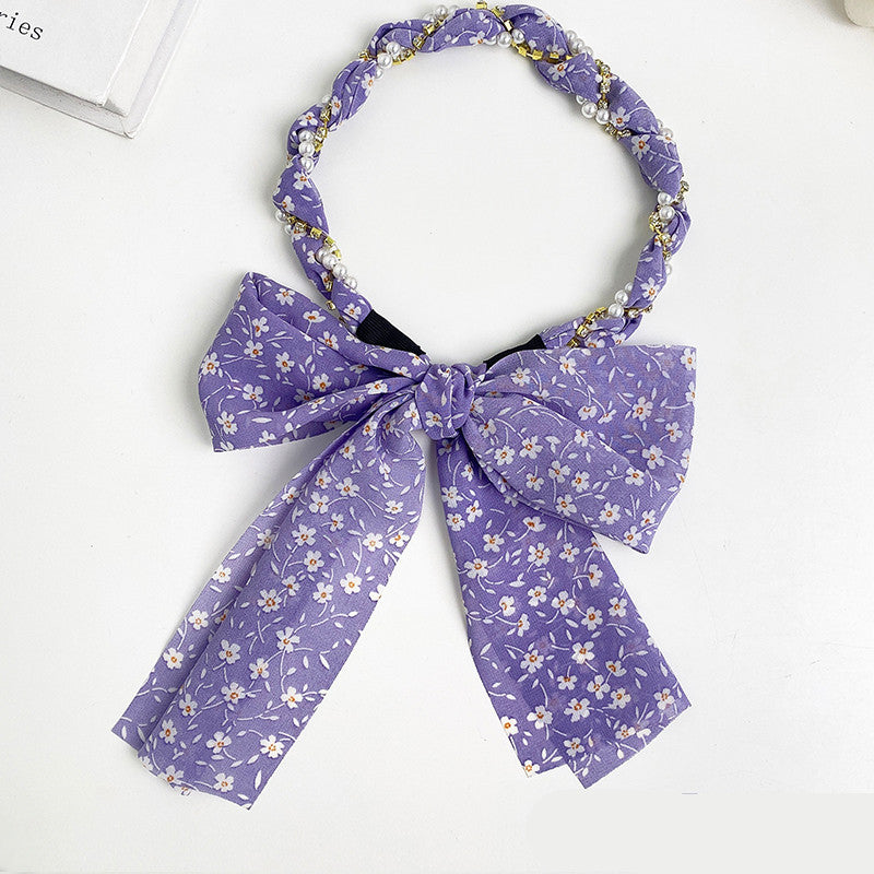 Spring Streamer Headband Sen Tie Bow Hair Tie Hairpin