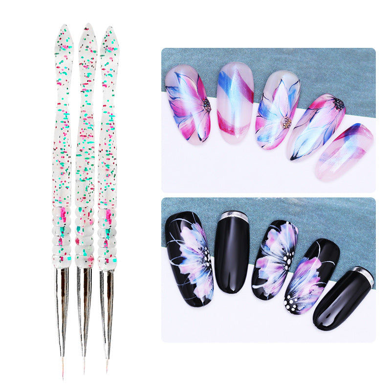 Nail Art Drawing Pen 3Pcs Set Transparent Sequined Pole 3Pcs Nail Art Tools Wholesale