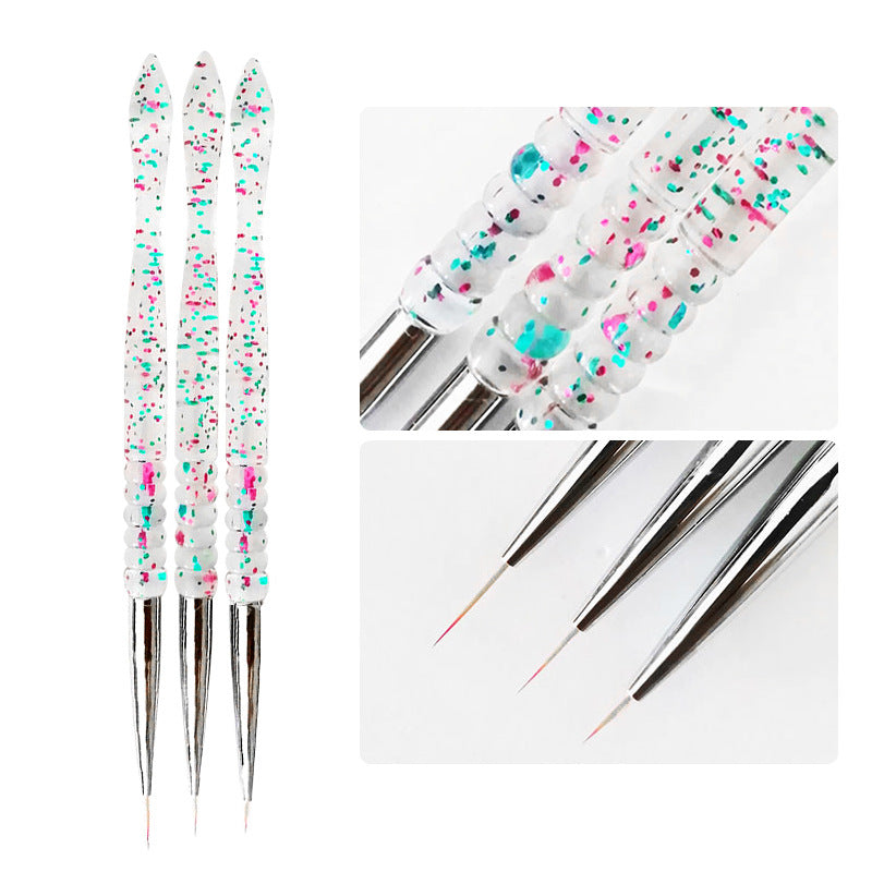Nail Art Drawing Pen 3Pcs Set Transparent Sequined Pole 3Pcs Nail Art Tools Wholesale