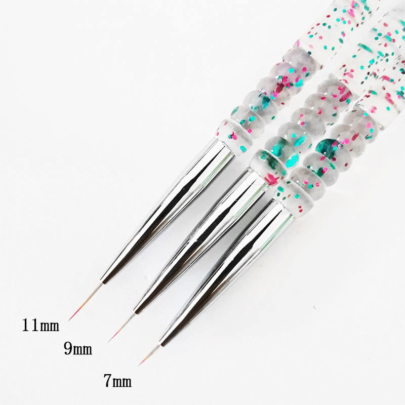 Nail Art Drawing Pen 3Pcs Set Transparent Sequined Pole 3Pcs Nail Art Tools Wholesale