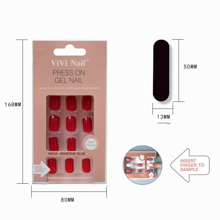 Vivi Finished Nail Piece Pure Color Nail Piece Monochrome Nail Patch