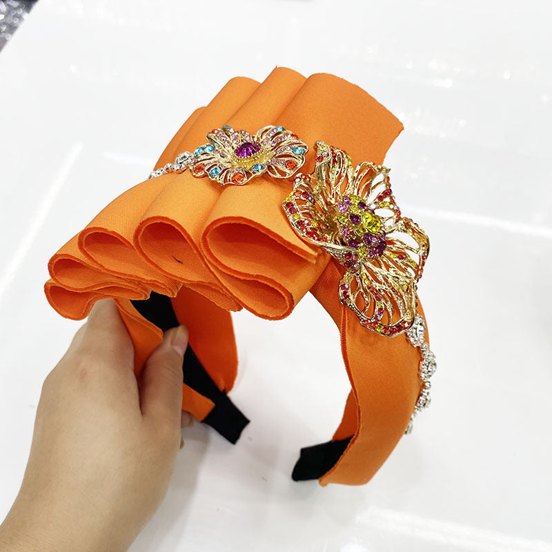 Fashion Folding Sponge Fabric Diamond Headband