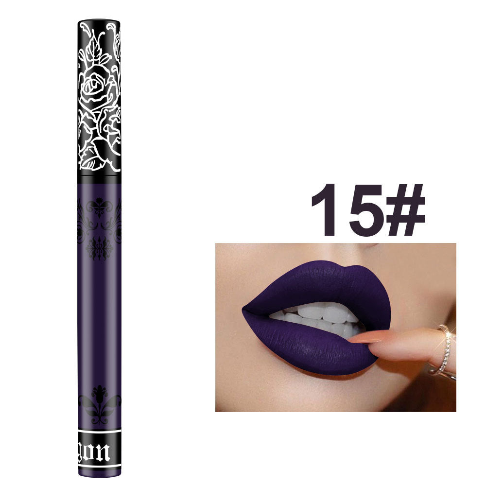 Tattoo Matte Velvet Lip Gloss Waterproof Non-Marking Dip Cup Lip