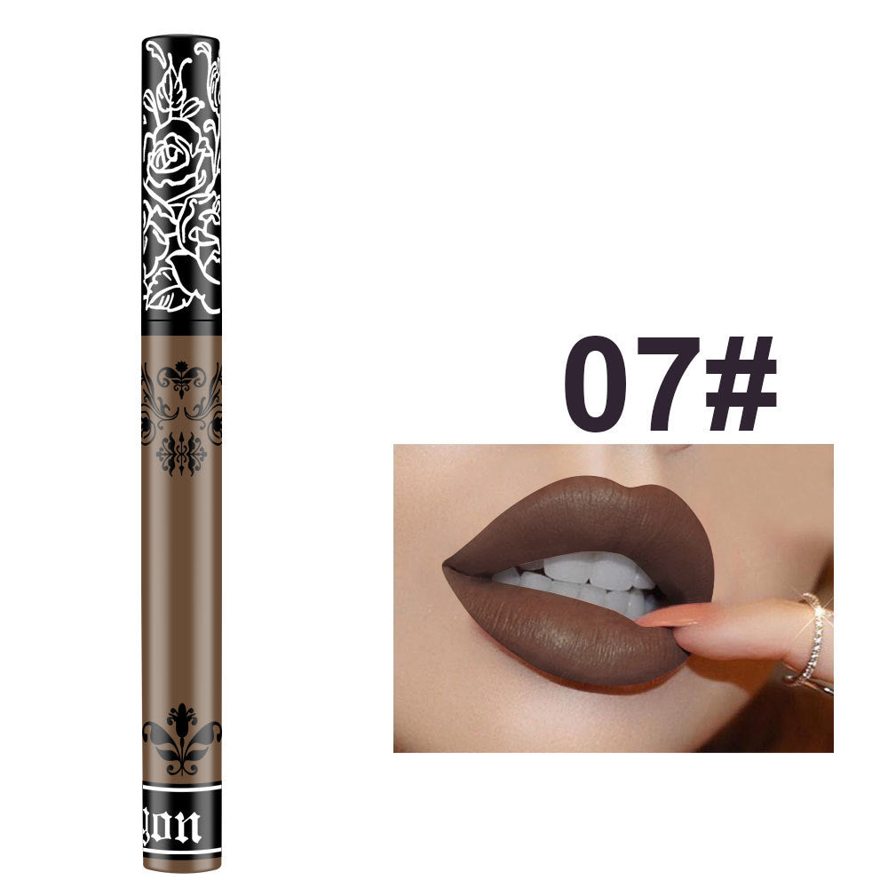Tattoo Matte Velvet Lip Gloss Waterproof Non-Marking Dip Cup Lip