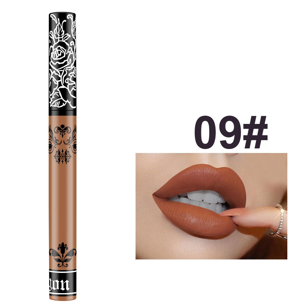 Tattoo Matte Velvet Lip Gloss Waterproof Non-Marking Dip Cup Lip