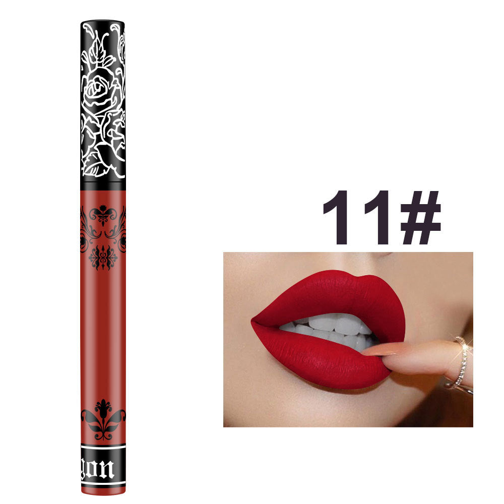 Tattoo Matte Velvet Lip Gloss Waterproof Non-Marking Dip Cup Lip
