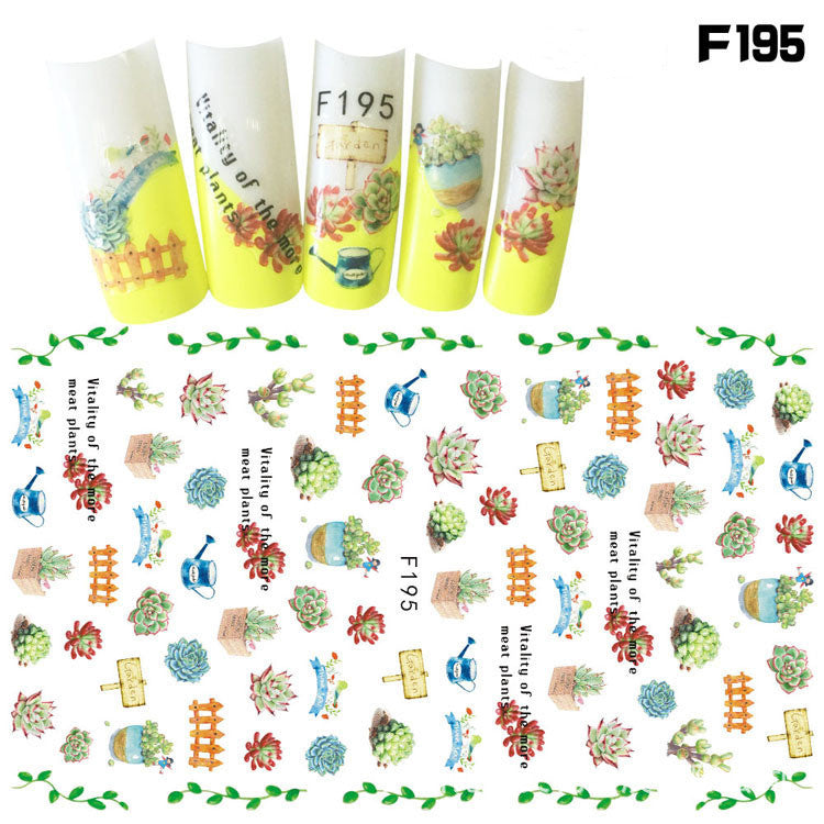 3D Feather Bowknot Maple Leaf Sexy Lace English Letter Cartoon Nail Sticker