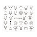 Ins Retro Face Black Line Nail Watermark Sticker French Art Nails