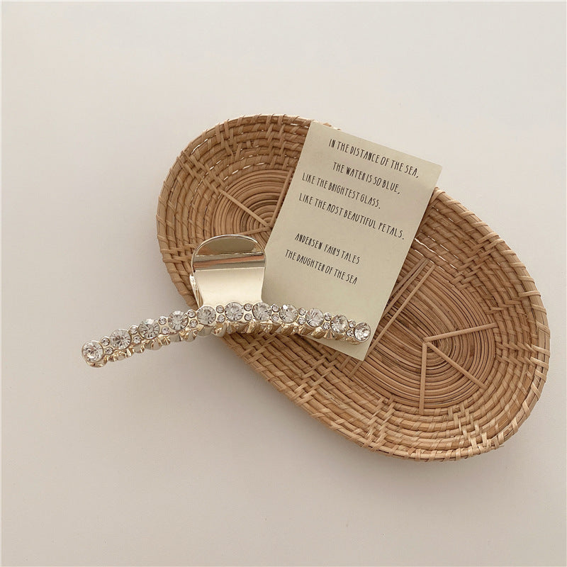 Pearl Hairpin On The Back Of The Head Elegant Temperament Metal Bath Plate Hairpin
