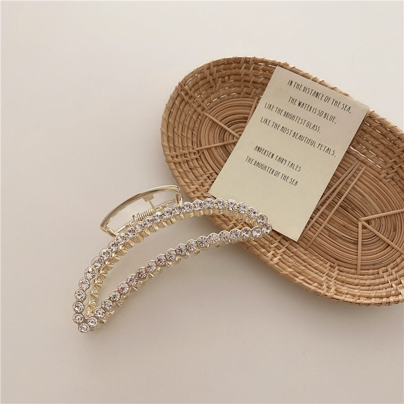 Pearl Hairpin On The Back Of The Head Elegant Temperament Metal Bath Plate Hairpin