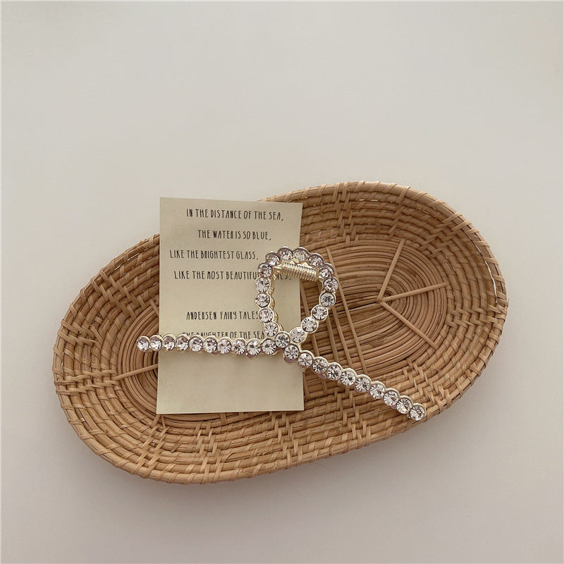Pearl Hairpin On The Back Of The Head Elegant Temperament Metal Bath Plate Hairpin