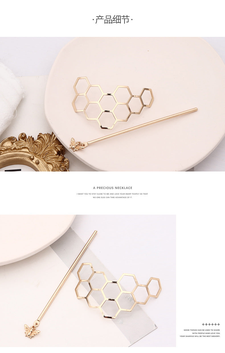 Geometric Metal Hairpin, Simple Modern Hairpin