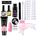 Limegirl Nail Art Set Tool Extension Gel Nail Art UV Lamp Crystal Extension Gel Set Beginner Complete