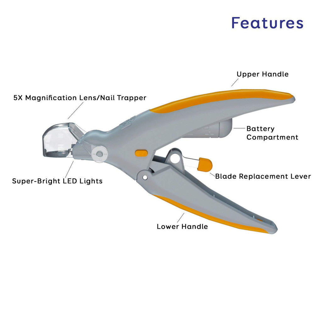 Peti Care Multifunctional Magnifying Glass Pet Nail Clippers With Light