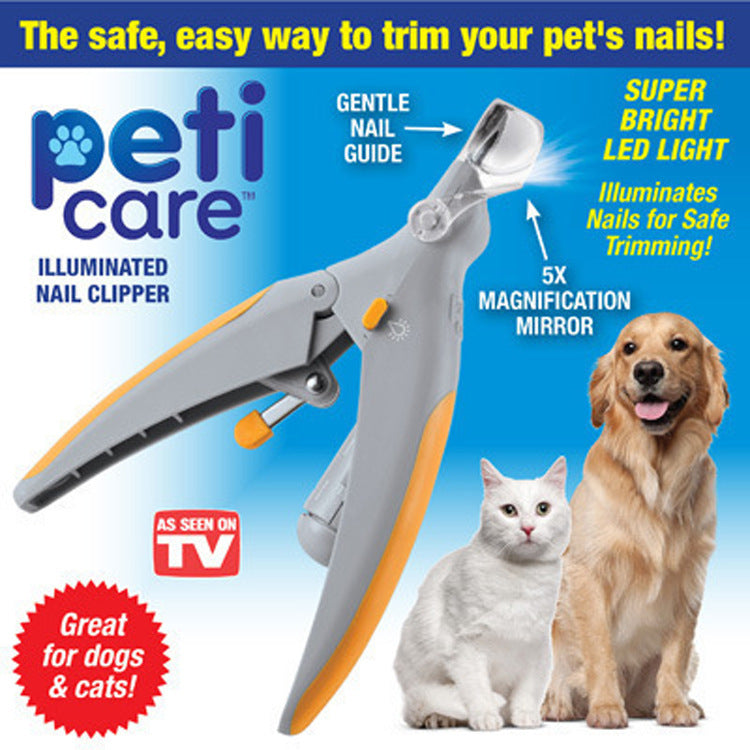 Peti Care Multifunctional Magnifying Glass Pet Nail Clippers With Light
