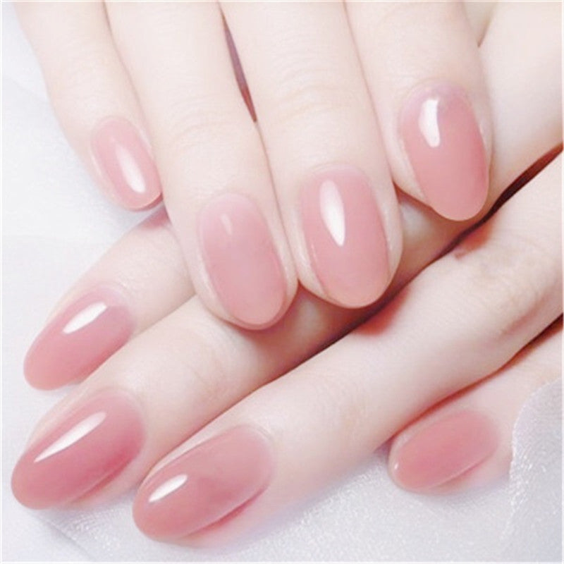 Round Head Jelly Light Purple Nail Art Ultra-thin Fake Nail Patch Finished Product