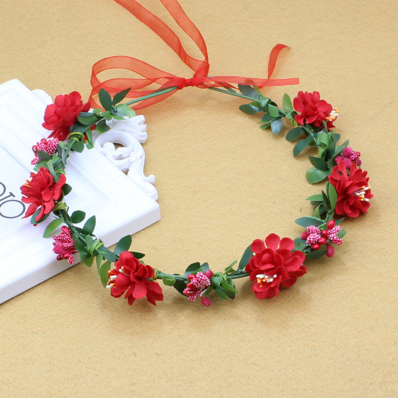 Mori Girl Wreath Headdress Handmade Bandage Hair Accessories