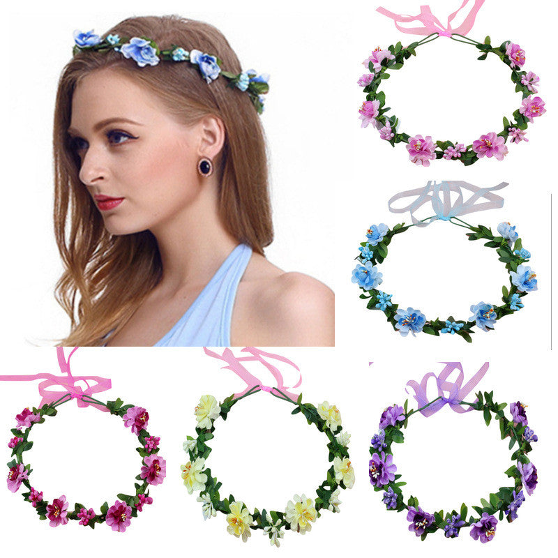 Mori Girl Wreath Headdress Handmade Bandage Hair Accessories