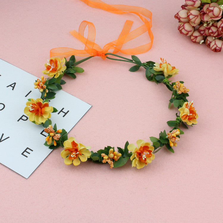 Mori Girl Wreath Headdress Handmade Bandage Hair Accessories