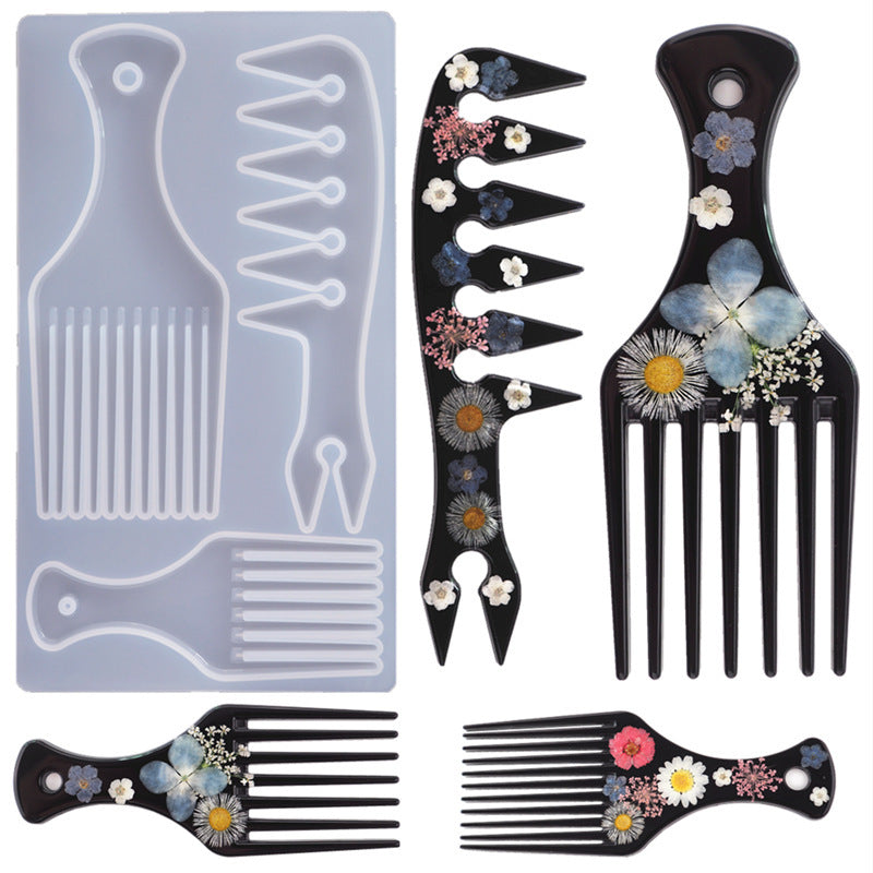 Epoxy Resin Epoxy Comb Oil Head African Comb Mirror Silicone Mold