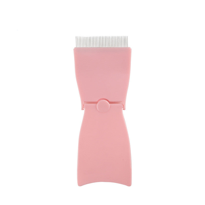 Folding Stainless Steel Needle Eyebrow Comb Portable Eyelash Comb