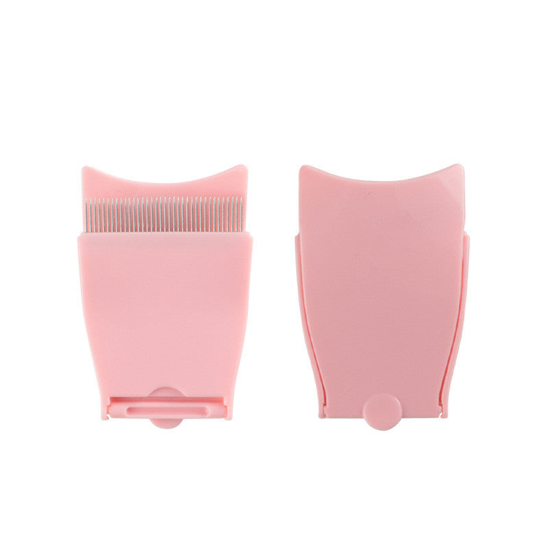 Folding Stainless Steel Needle Eyebrow Comb Portable Eyelash Comb