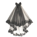 Retro Lace Double Layer Comb Black Veil Hair Accessories