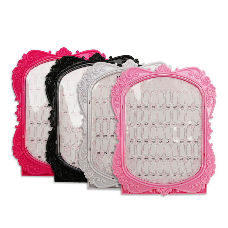 Nail Polish Glue Color Card, Two-sided Dustproof Display Board, 48 Colors