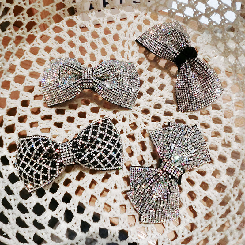 Full Diamond Bow Hairpin Hairpin Female Back Head Clip