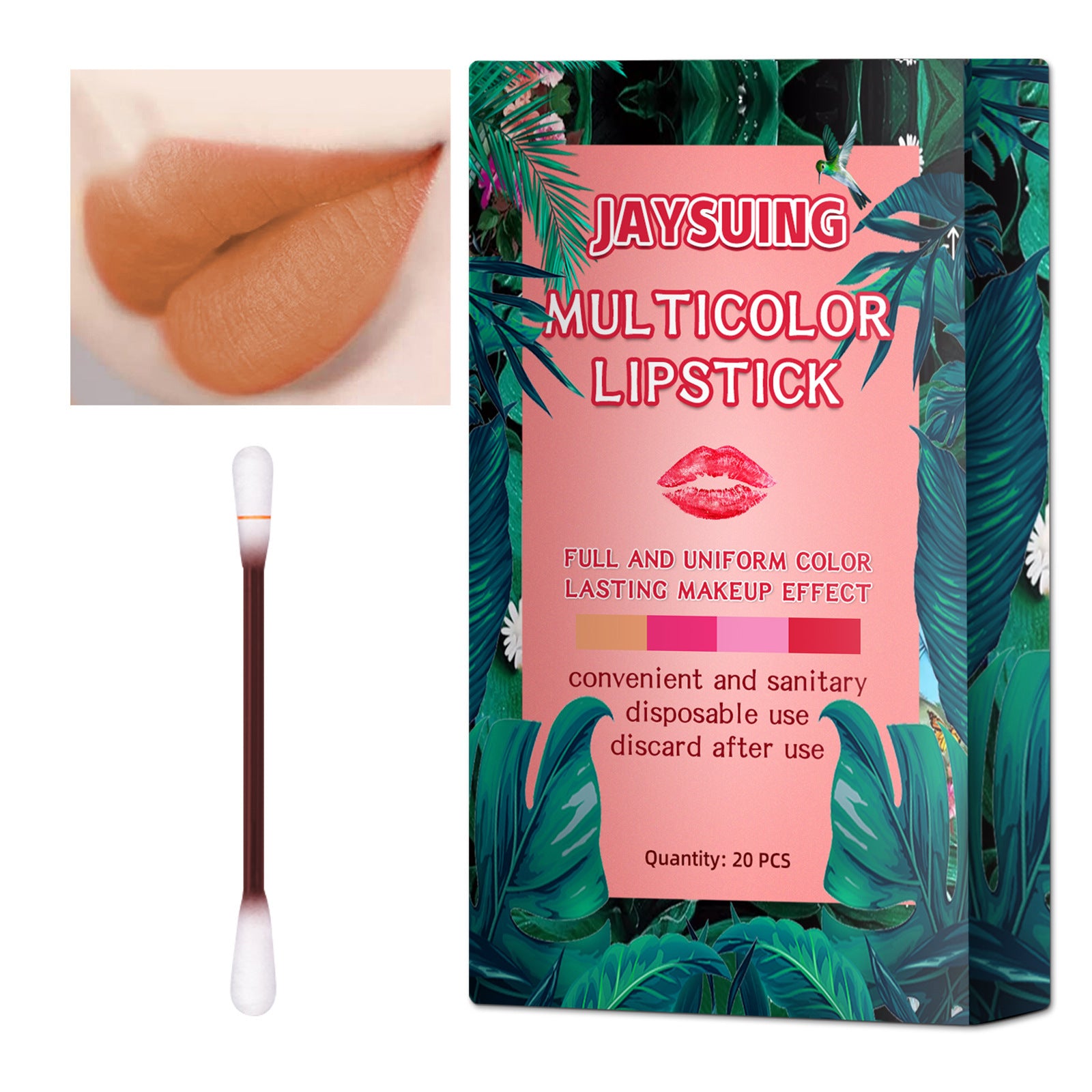Cotton Swab Lipstick Lip Gloss Ladies Durable Matte Cigarette Box Portable Creative Non Fading Lip Glaze