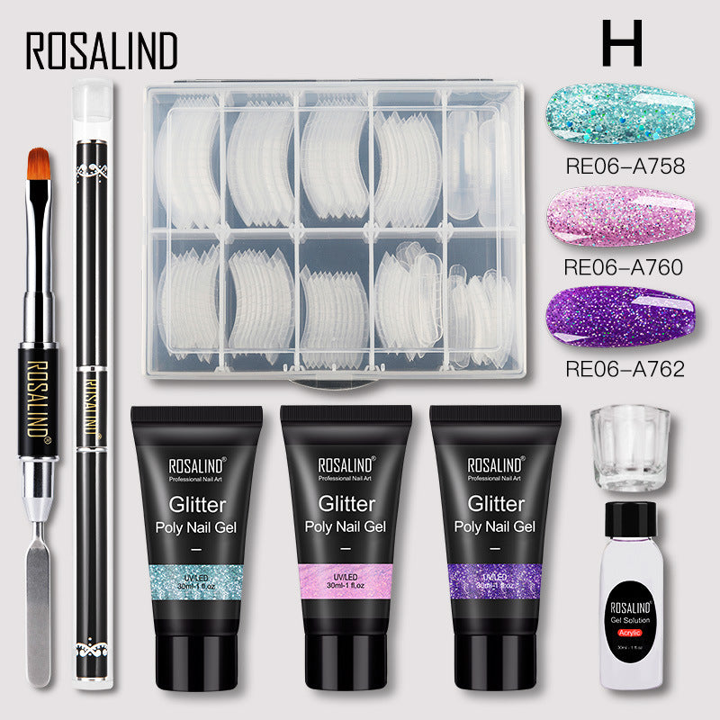 Rosalind Nail Art Modeling Quick Extension Liquid Gel Nail 30ML Extension Glue Tool Set 3pcs