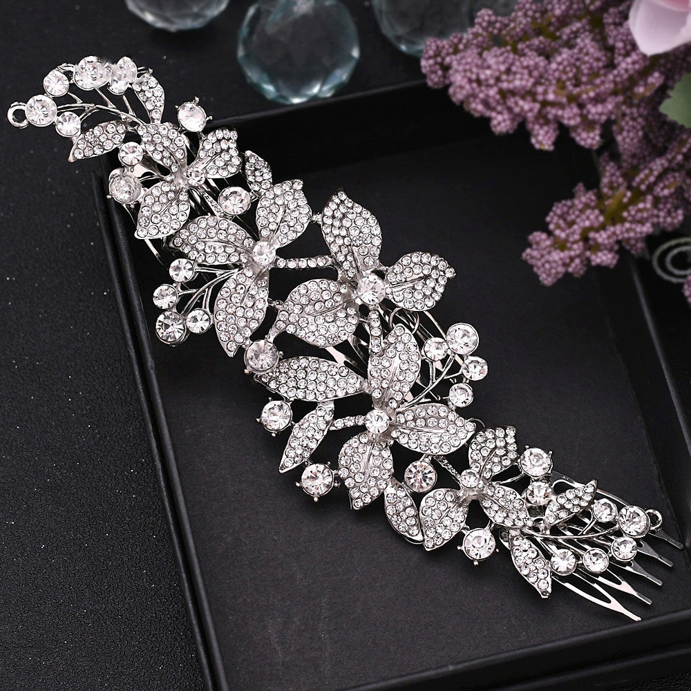 Adjustable alloy flower full drill comb