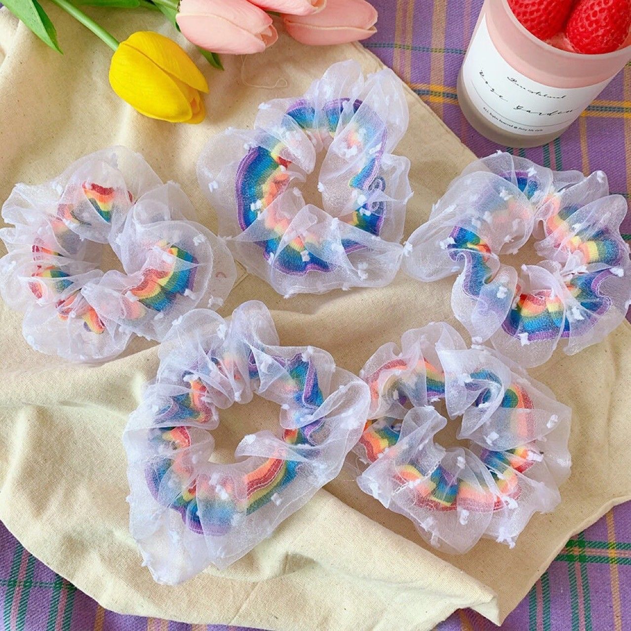 Rainbow yarn sweet hair rope