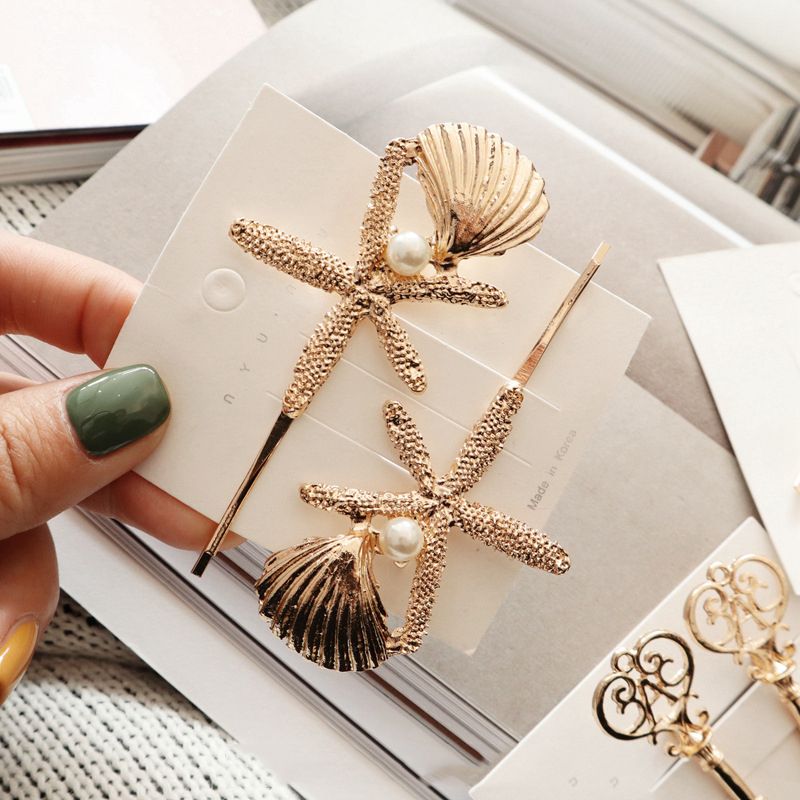 Conch shell starfish hairpin