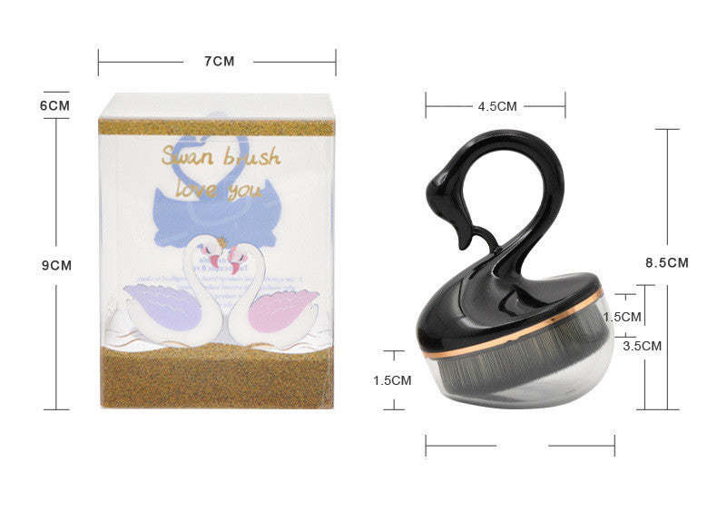 New Single Little Swan Powder Foundation Brush Magic Portable No Eating Liquid Foundation Seamless Makeup Brush PVC Cover Packaging