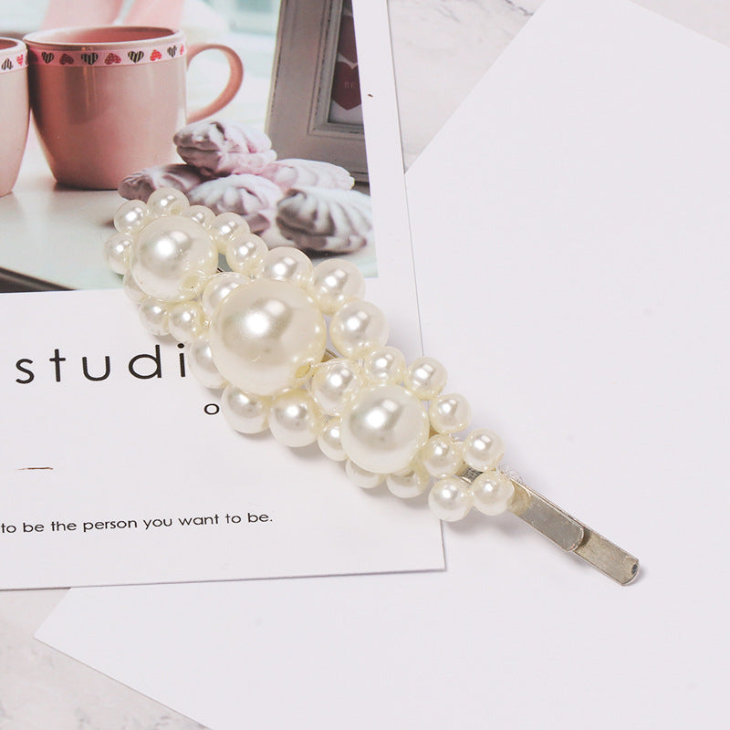Simple Women's Beautiful Geometric Pearl Hairpin